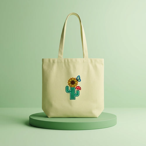 Plant Mom Themed Bags (with zipper) - Half White