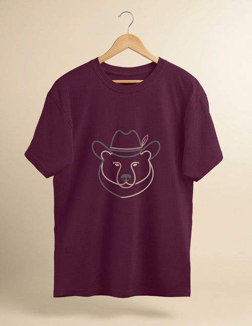 Minimalistic | Men's Oversized T-Shirt - Burgundy